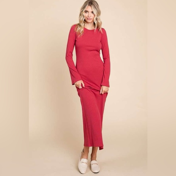 Culture Code Full Size Round Neck Bodycon Bell Maxi Dress - Picture 4 of 4